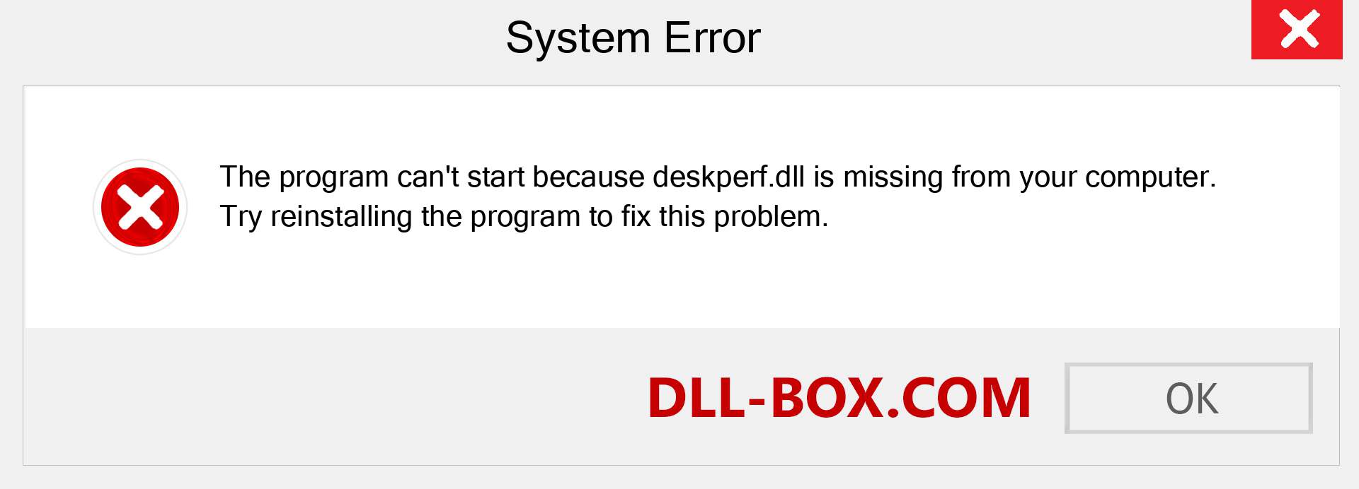  deskperf.dll file is missing?. Download for Windows 7, 8, 10 - Fix  deskperf dll Missing Error on Windows, photos, images